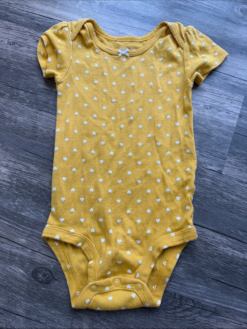 Carter's Yellow, Pink, Rust Floral & Patterned Baby Onesies set of 4, Size 9M - Picture 5 of 5